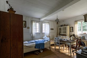 Historical rural parlour with bed