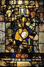 Stained-glass window at the Fontfroide Abbey