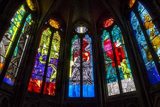 Modern stained glass windows in the Nevers Cathedral