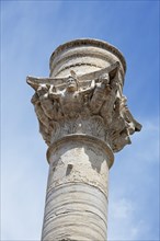 Last column with chapter of the Roman Via Appia leading from Rome to Brindisi