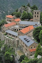 The Saint-Martin-du-Canigou abbey at Casteil in the Pyrenees