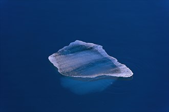 Melting ice floe drifting in Polar ocean