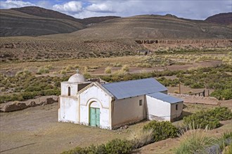Little church high up in the Andes Mountains in the Jujuy Province