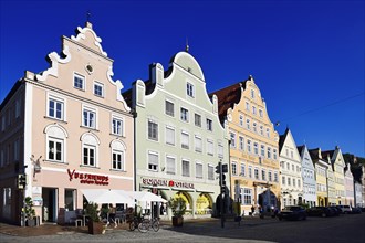 Patrician houses in the old town of Landshut