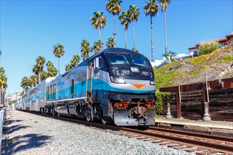 Metrolink Passenger Train Railroad in Oceanside