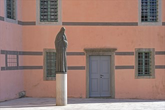 Statue of Benedictine nun at the Benedictine convent and Church of St. Mary of the Angels in the Old Town of Krk