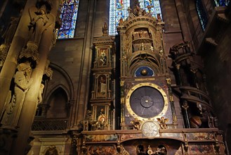 Astronomical clock and the pillar of angels in the Cathedral of Our Lady of Strasbourg