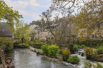Artists' village of Pont-Aven in the Cornouaille at the beginning of the estuary of the river Aven into the Atlantic Ocean