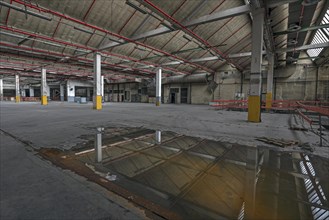 Empty factory hall of a former paper mill