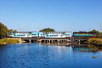 Tri-Rail Regional Train Railroad in Delray Beach