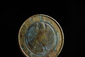 Symbolic photo: The federal eagle can be seen on a weathered 1 euro coin.Berlin