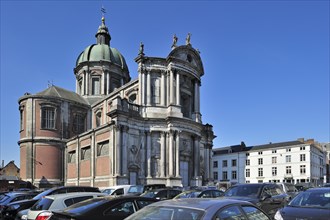 The St Aubin's Cathedral in Baroque style at Namur