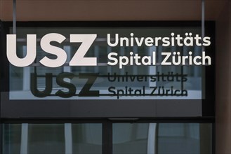 Lettering USZ University Hospital Zurich