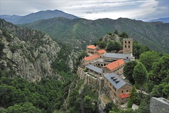 The Saint-Martin-du-Canigou abbey at Casteil in the Pyrenees