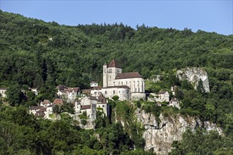 View over the medieval village Saint-Cirq-Lapopie