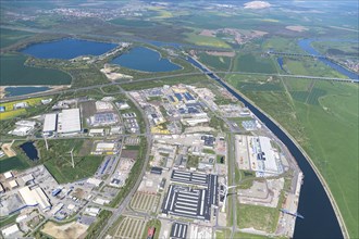 Aerial view of the Magdeburg waterway junction