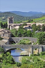 View over the medieval village and the Abbey of St. Mary of Lagrasse