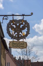 Historic nose sign from the Burg Hotel