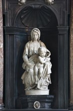The marble sculpture The Madonna of Bruges by Michelangelo in the Church of Our Lady
