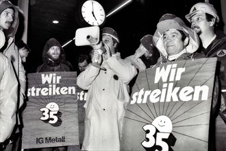 Strike for the 35-hour week in the metal industry: 5 a.m. start of strike at Bosch. Reutlingen