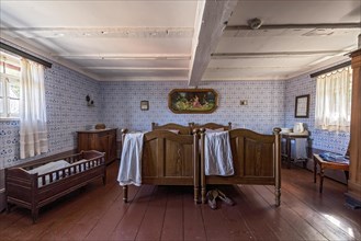 Historic rural bedroom with beds