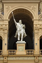 Monumental equestrian statue of Prince Niklot by Christian Genschow