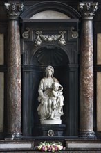 The marble sculpture The Madonna of Bruges by Michelangelo in the Church of Our Lady