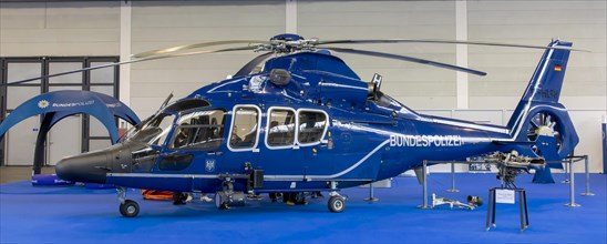 Blue Federal Police helicopter