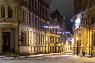 View of the old town in the winter of Riga