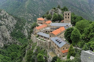 The Saint-Martin-du-Canigou abbey at Casteil in the Pyrenees