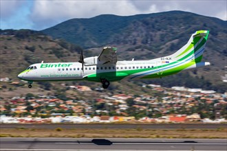 An ATR 72-600 aircraft of Binter Canarias with registration number EC-NJK at Tenerife Airport