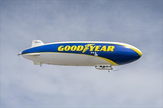 Zeppelin NT airship D-LZFN with Goodyear company logo on approach