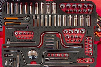 Assorted drawer with various tools