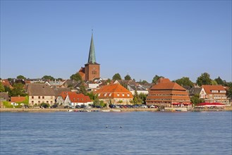 Neustaedter Binnenwasser lake and view over the town Neustadt in Holstein