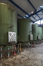 Water tanks of the water purification plant in a former paper factory
