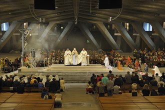 Church service at the Basilica of Saint Pius X
