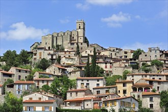 View over the village Eus in the Pyrenees-Orientales