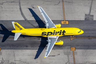 An Airbus A320 aircraft of Spirit Airlines with registration N616NK at Los Angeles Airport