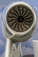 Aircraft engine and turbine in a jet passenger aircraft