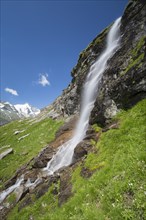 Michl-Bach waterfall in summer in the Hohe Tauern National Park
