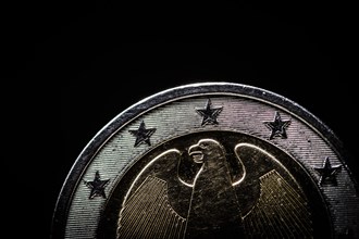 Symbolic photo: The federal eagle is shown on euro coin.Berlin