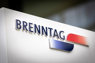 A sign of the Brenntag company in front of their headquarters in Essen