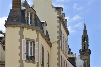 Houses and church tower at Douarnenez