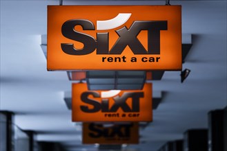 The logo of car rental company sixt