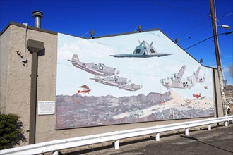 Mural with stealth bomber F-51