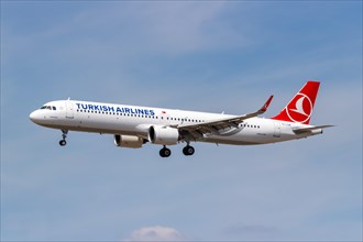 An Airbus A321neo aircraft of Turkish Airlines with registration TC-LSM at Frankfurt Airport