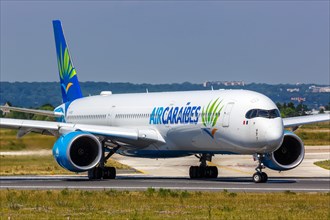 An Air Caraibes Airbus A350-1000 aircraft with registration F-HTOO at Paris Orly Airport