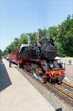Steam train of the Baederbahn Molli railway Steam locomotive in Heiligendamm