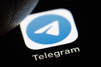 Symbolic photo: The logo of the instant messaging service Telegram is seen on a smartphone. Berlin