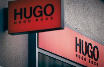 The logo of the fashion company Hugo Boss